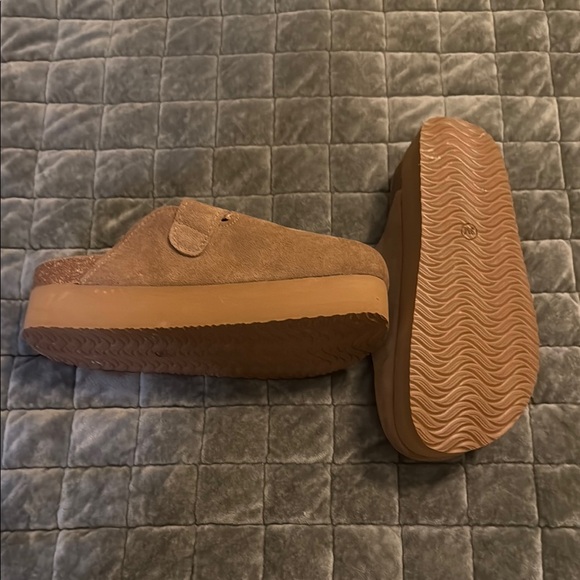 Brown Suede Slip-On Clogs - Picture 3 of 4